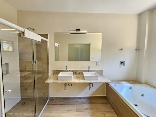 Chuveiro, cubas e hidromassagem do Quarto Deluxe 5204 do Ilha Flat Hotel